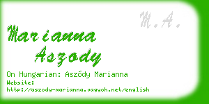 marianna aszody business card