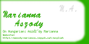 marianna aszody business card